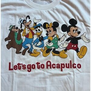Vintage 80s Disney  Acapulco Mexico T-shirt Single Stitch Mickey, Minnie, Etc